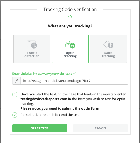 wicked reports optin tracking
