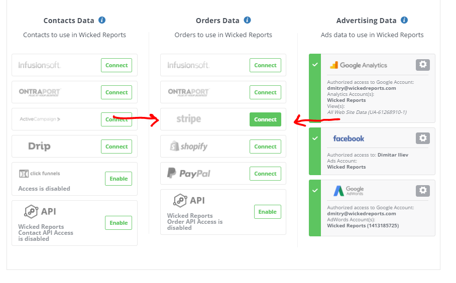 How to integrate Stripe with Wicked Reports