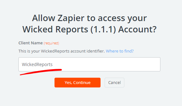 Zapier Error - No Client Found Error