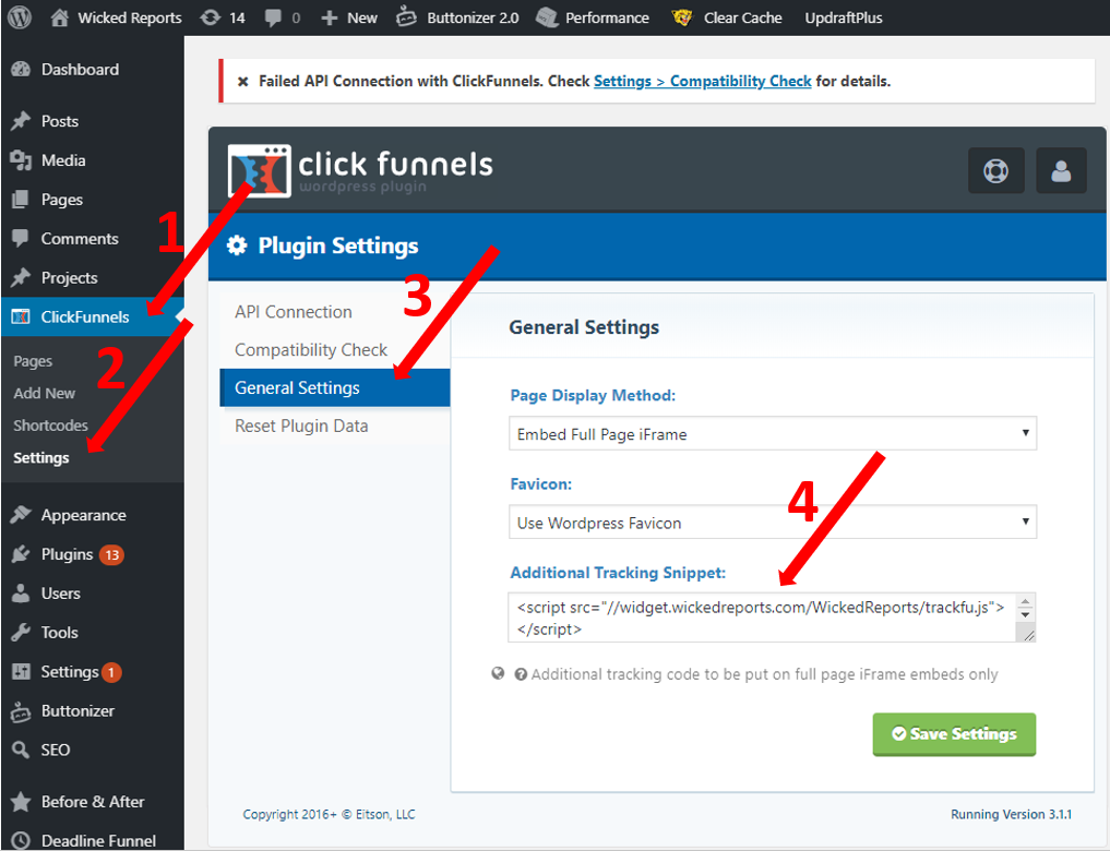 Add Wicked Tracking to the ClickFunnels WordPress Plugin