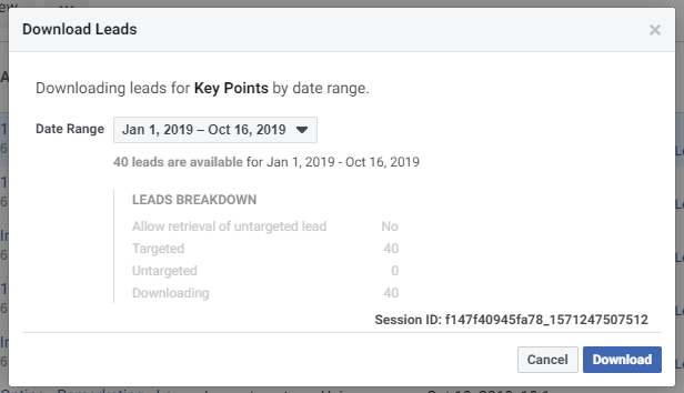 manual import facebook lead attribution