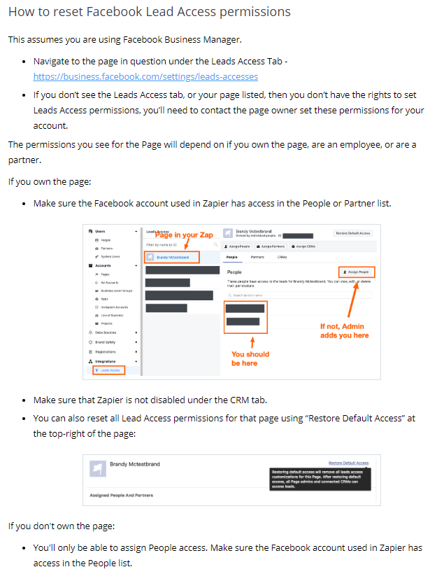 How to get started with Facebook Lead Ads (for Business Admins) on Zapier –  Zapier