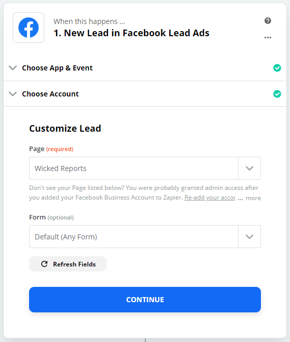 How to get started with Facebook Lead Ads (for Business Admins) on Zapier –  Zapier