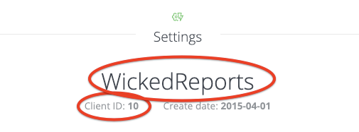 Find your Wicked Reports Client Name or ID